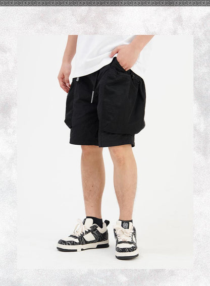 Embroidered functional workwear shorts