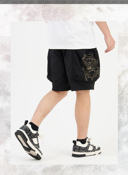 Embroidered functional workwear shorts