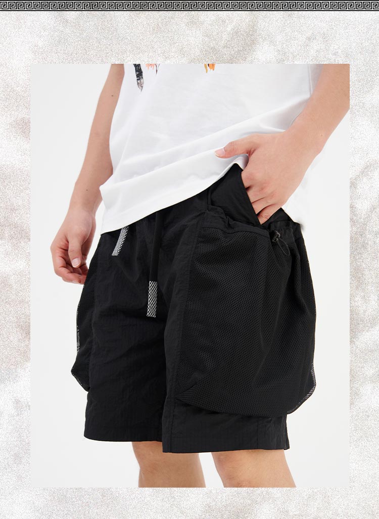 Embroidered functional workwear shorts