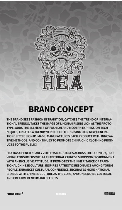 HEA Unisex Heavyweight Cotton Lion Graphic T-Shirt, Oversized Streetwear Short Sleeve Tee