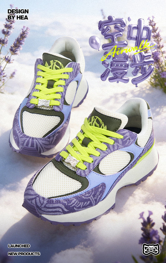 HEA Unisex Mesh Panel Retro Sneakers, Lightweight Casual Streetwear Shoes