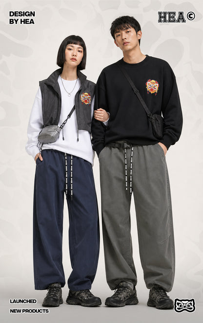 HEA Graphic Drawstring Pants – Relaxed Streetwear Trousers