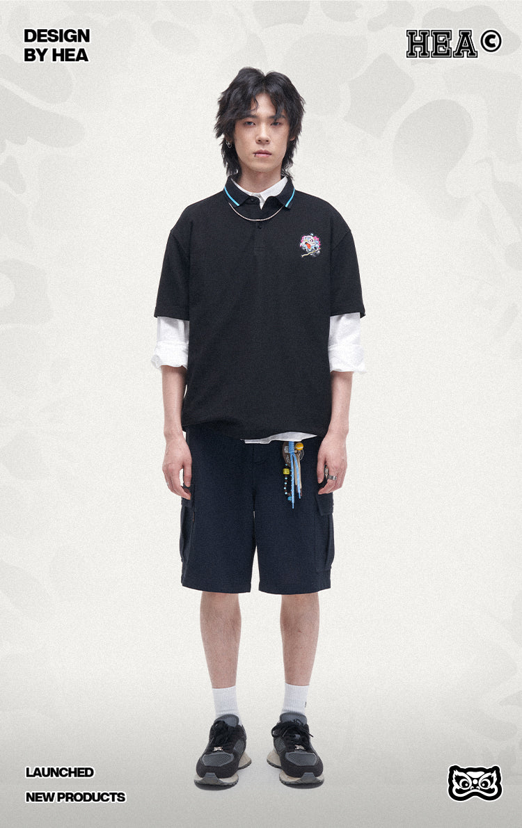 HEA Men’s Textured Cargo Shorts, Casual Streetwear Utility Shorts with Beaded Drawstring