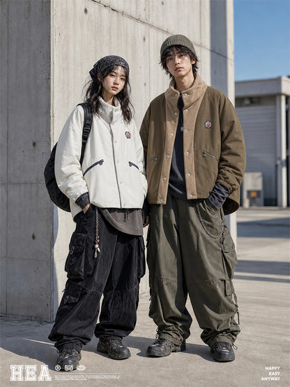 HEA Stand Collar Padded Jacket – Casual Streetwear Outerwear