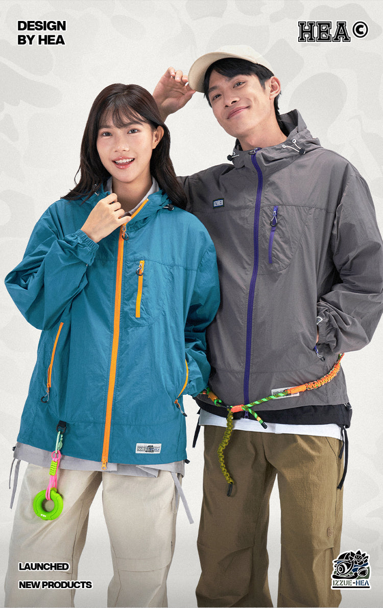 HEA Loose Fit Trench Coat with Zipper Closure Casual Outerwear Unisex Fashion Coat