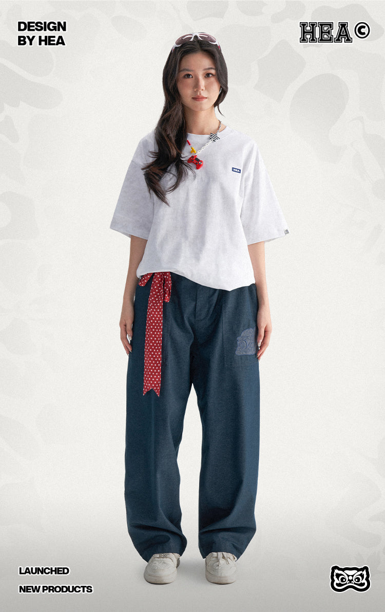 HEA Unisex Wide Leg Casual Pants, Relaxed Fit Streetwear Trousers