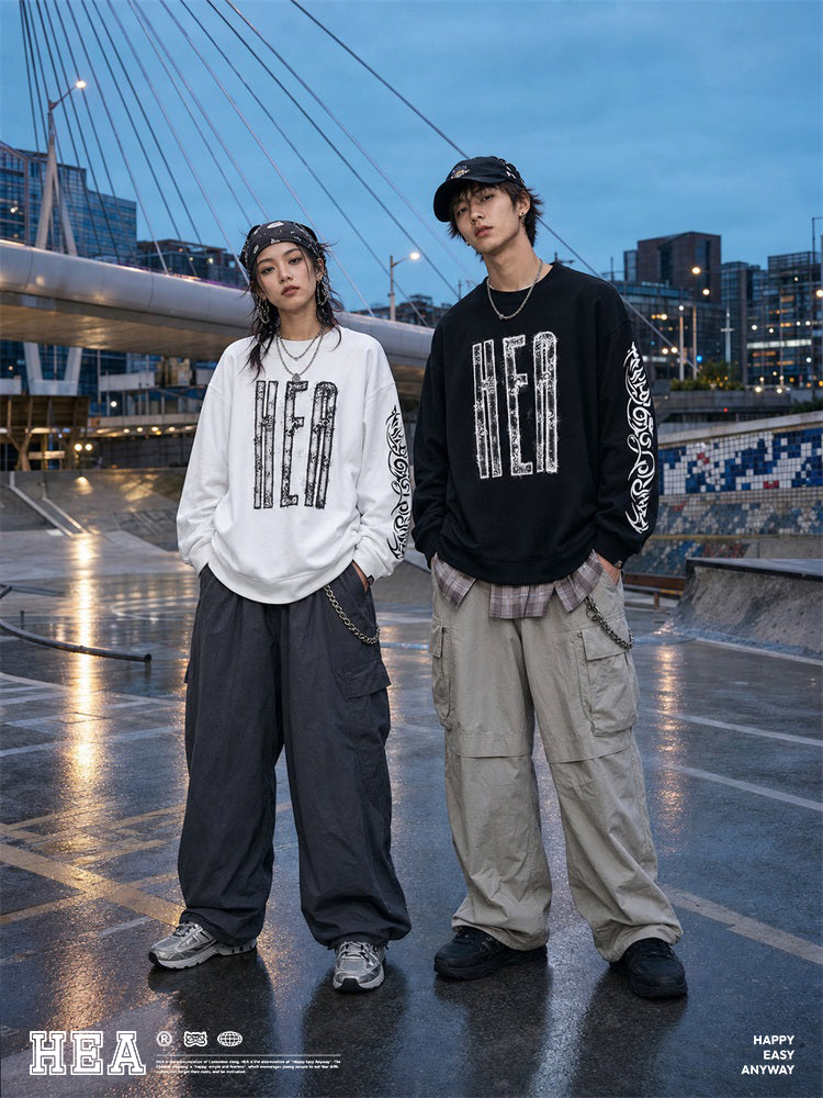HEA Graphic Fleece Crewneck Sweatshirt – Streetwear Pullover