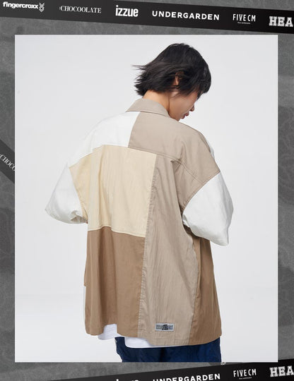 Splicing color shirt