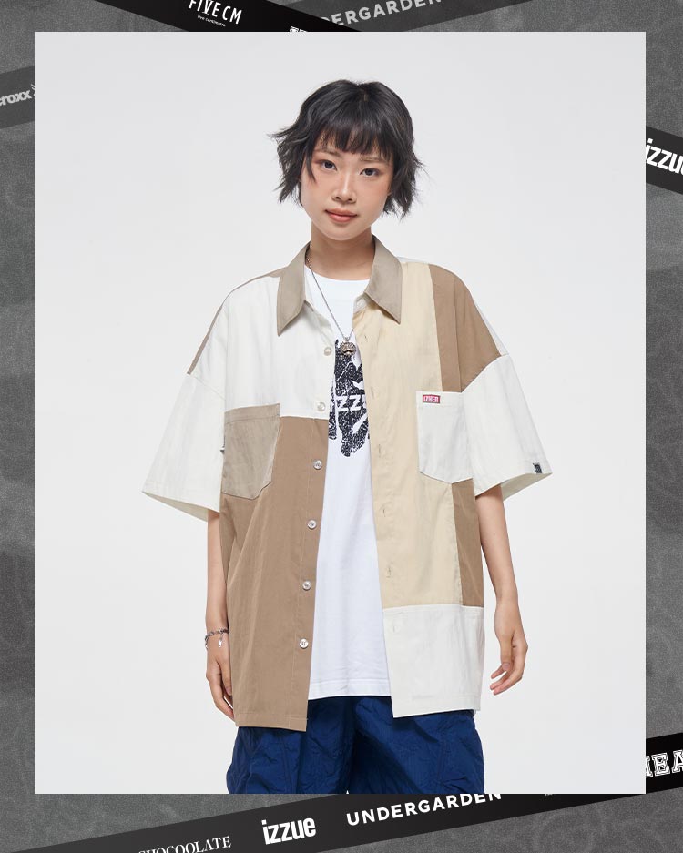 Splicing color shirt
