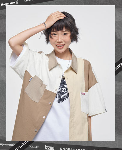 Splicing color shirt