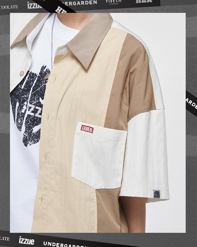 Splicing color shirt