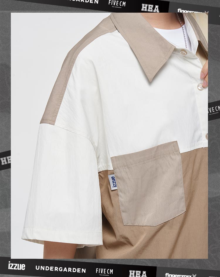 Splicing color shirt