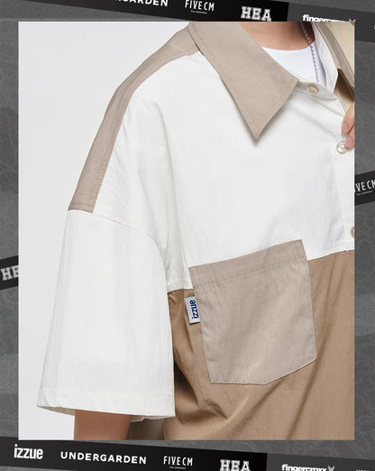 Splicing color shirt