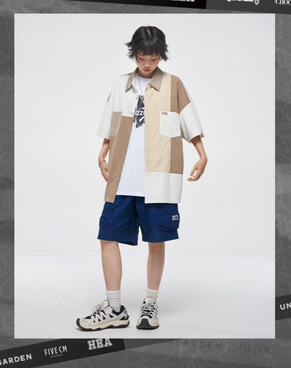 Splicing color shirt