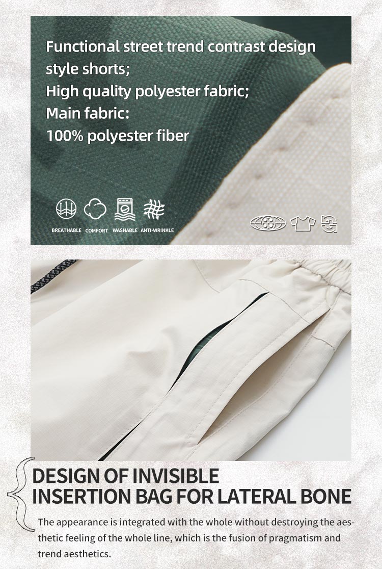 Functional street trend contrast design style shorts