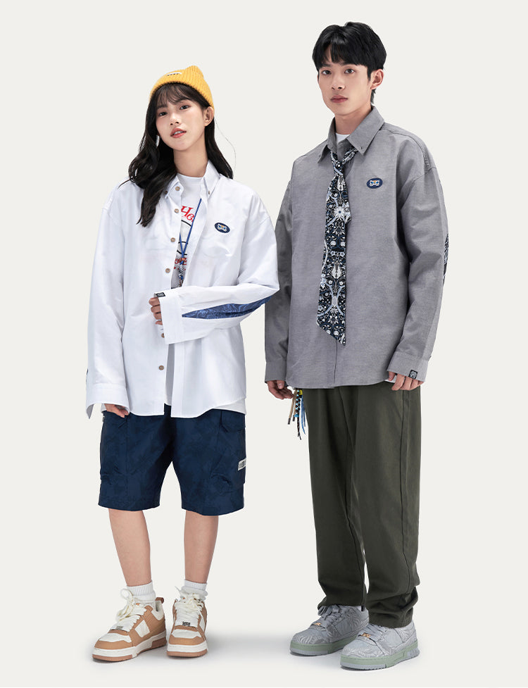 HEA Long Oversized Shirt with Unique Front Graphic Print Casual Streetwear T-shirt Unisex Fashion Shirt