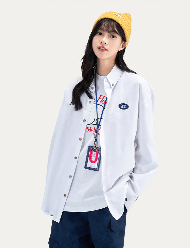 HEA Long Oversized Shirt with Unique Front Graphic Print Casual Streetwear T-shirt Unisex Fashion Shirt