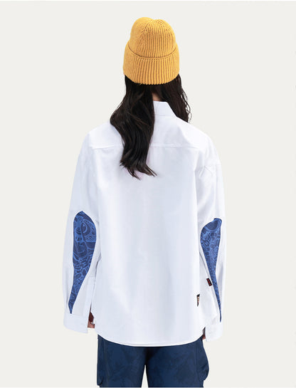 HEA Long Oversized Shirt with Unique Front Graphic Print Casual Streetwear T-shirt Unisex Fashion Shirt