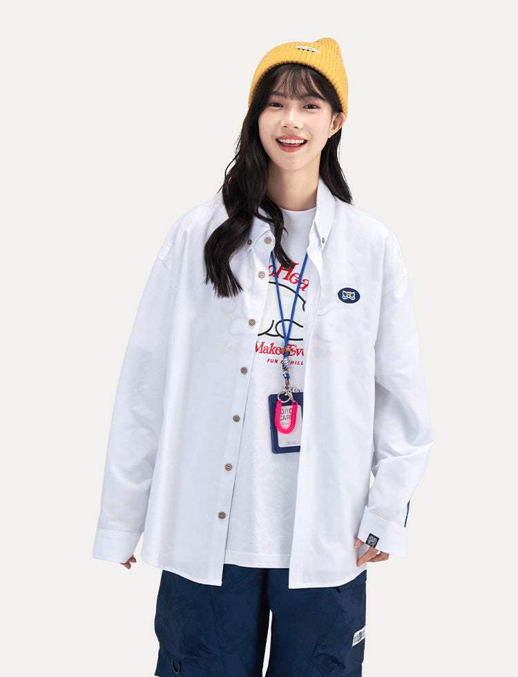 HEA Long Oversized Shirt with Unique Front Graphic Print Casual Streetwear T-shirt Unisex Fashion Shirt