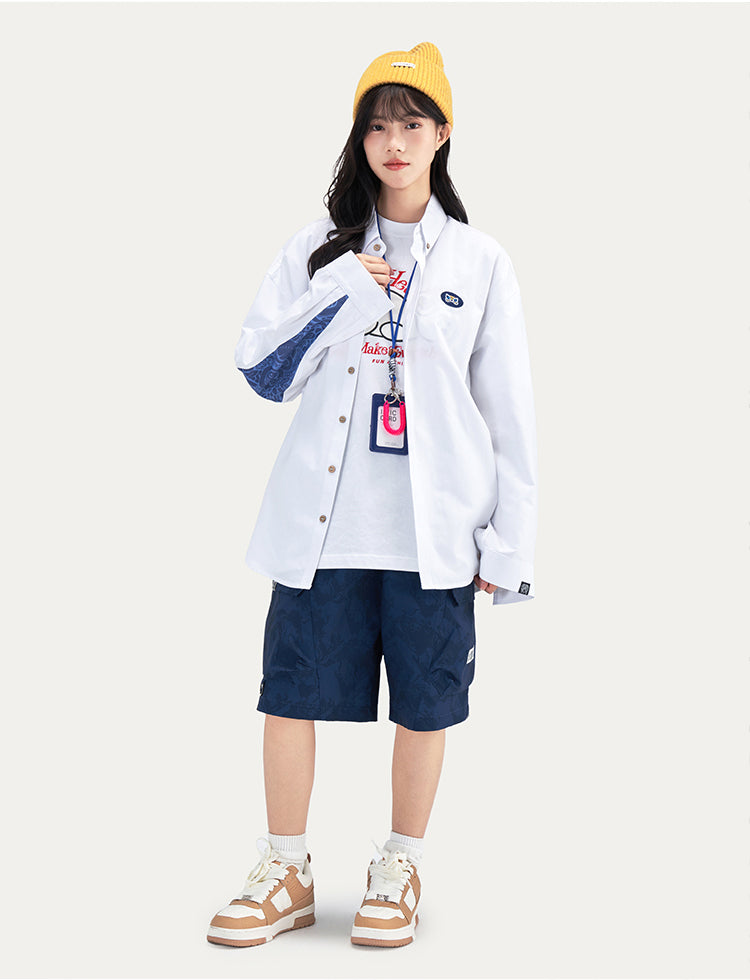 HEA Long Oversized Shirt with Unique Front Graphic Print Casual Streetwear T-shirt Unisex Fashion Shirt