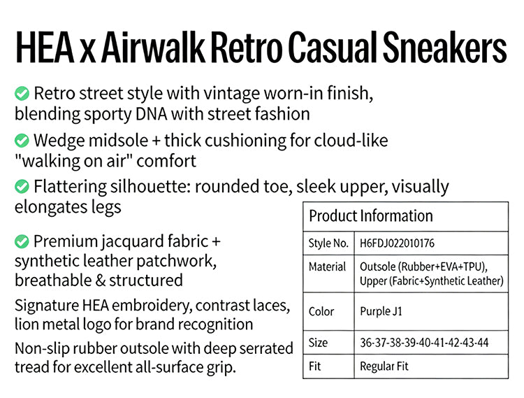 HEA Unisex Retro Colorblock Sneakers, Casual Streetwear Running Shoes