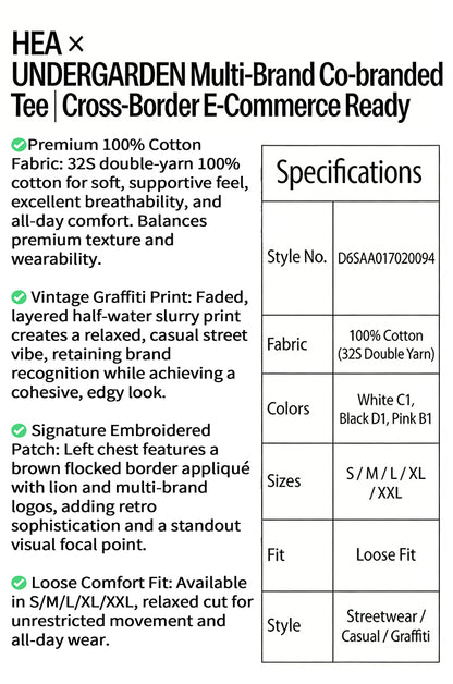 HEA Graphic Print T-Shirt Casual Short Sleeve Tee Trendy Streetwear Shirt Unisex Comfortable Cotton T-shirt
