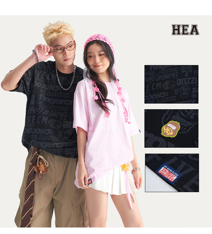 HEA Graphic Print T-Shirt Casual Short Sleeve Tee Trendy Streetwear Shirt Unisex Comfortable Cotton T-shirt