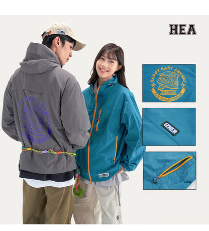 HEA Loose Fit Trench Coat with Zipper Closure Casual Outerwear Unisex Fashion Coat