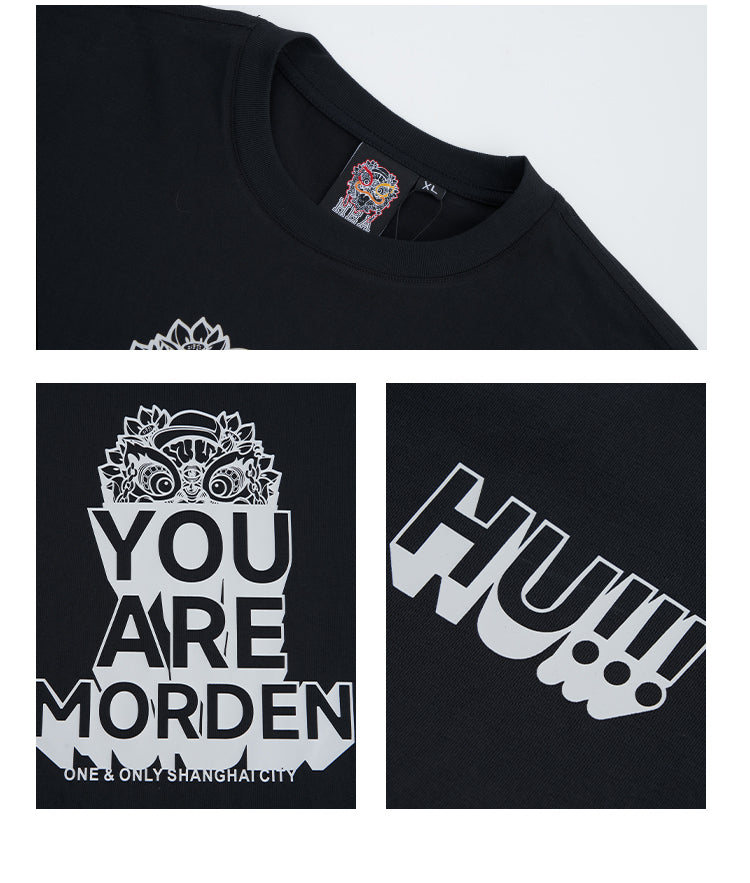 ：HEA Unisex Heavyweight Cotton Lion Graphic T-Shirt, Oversized Streetwear Short Sleeve Tee
