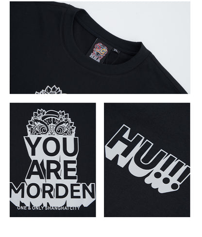 ：HEA Unisex Heavyweight Cotton Lion Graphic T-Shirt, Oversized Streetwear Short Sleeve Tee