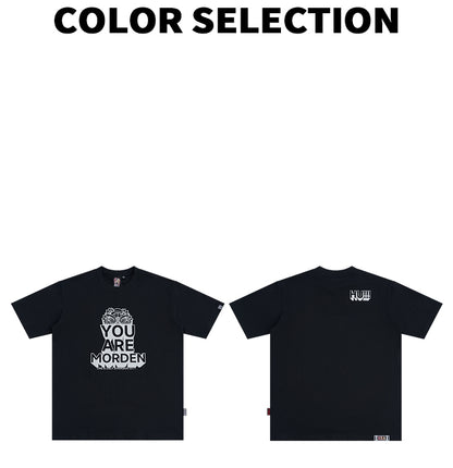 ：HEA Unisex Heavyweight Cotton Lion Graphic T-Shirt, Oversized Streetwear Short Sleeve Tee