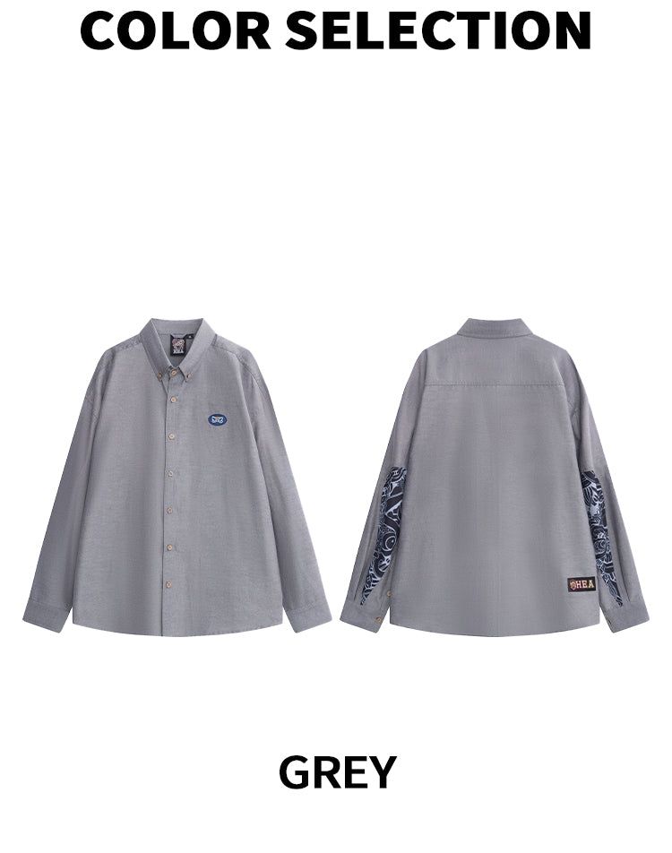 HEA Long Oversized Shirt with Unique Front Graphic Print Casual Streetwear T-shirt Unisex Fashion Shirt