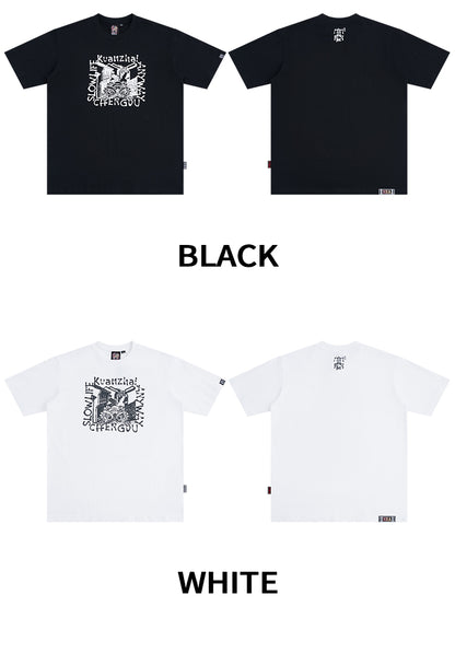 HEA Unisex Heavyweight Cotton Lion Graphic T-Shirt, Oversized Streetwear Short Sleeve Tee