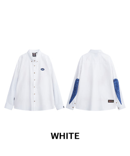 HEA Long Oversized Shirt with Unique Front Graphic Print Casual Streetwear T-shirt Unisex Fashion Shirt
