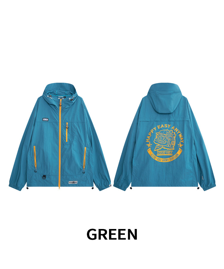 HEA Loose Fit Trench Coat with Zipper Closure Casual Outerwear Unisex Fashion Coat