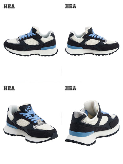 HEA Unisex Mesh Panel Retro Sneakers, Lightweight Casual Streetwear Shoes