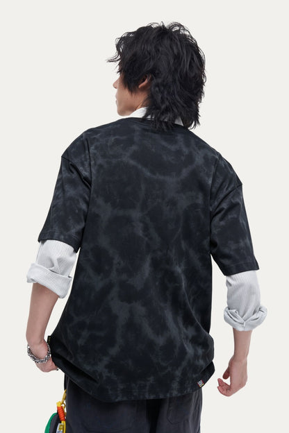 HEA Unisex Oversized Graphic T-Shirt, Crew Neck Cotton Tee with Front & Back Lion Print, Casual Streetwear Top for Men Women