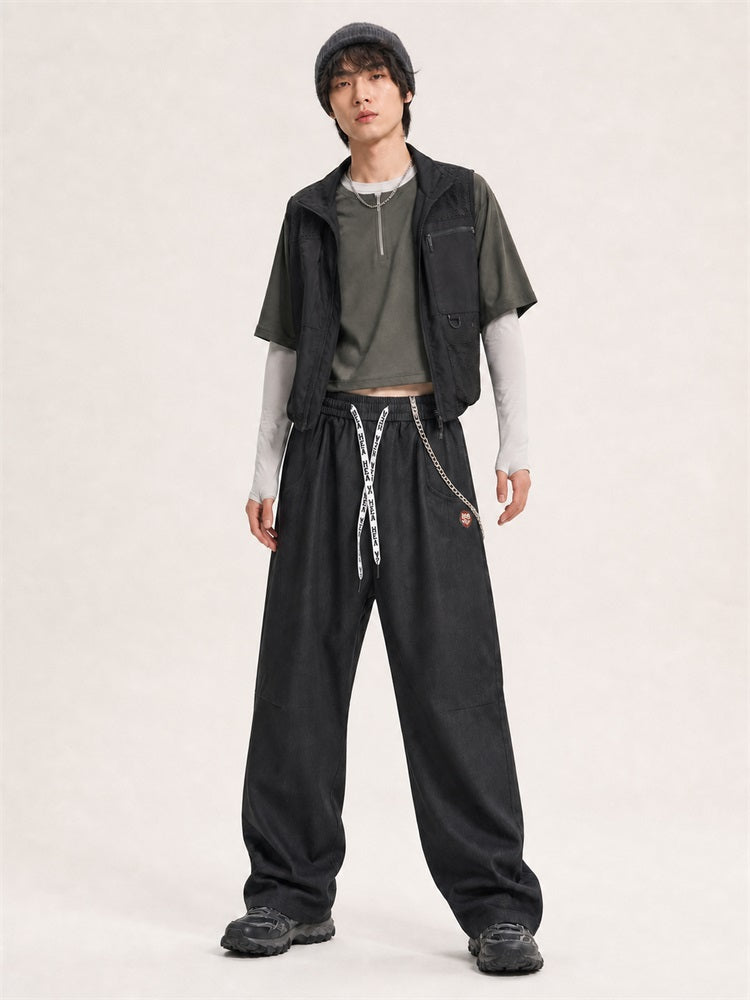 HEA Relaxed Drawstring Track Pants – Straight Leg Streetwear Pants