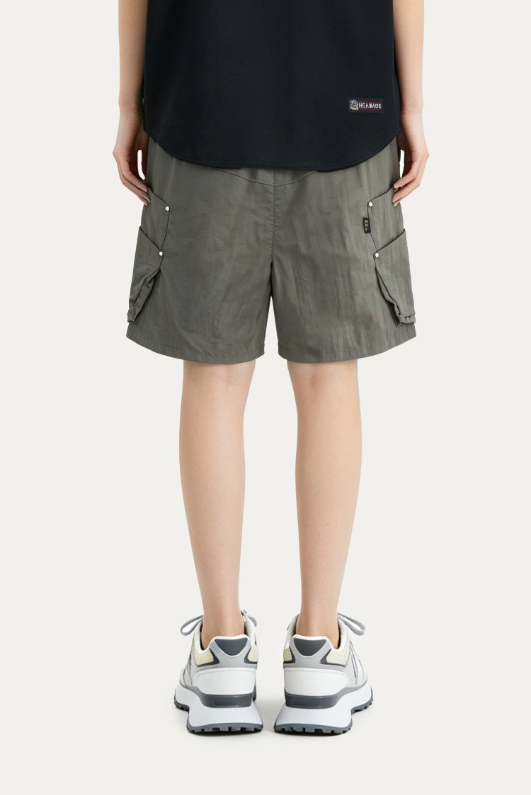 HEA Bubble Texture Cargo Shorts, Unisex Drawstring Loose Casual Walking Shorts