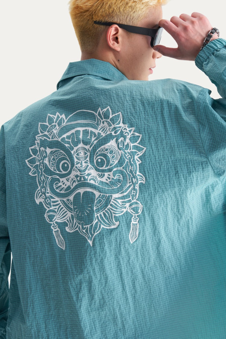 HEA Lion Head Embroidered Sun Protection Jacket, Unisex Streetwear Lightweight Windbreaker