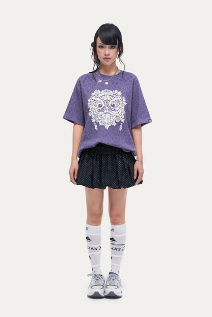 HEA Leopard Print Lion Head Graphic T-Shirt, Unisex Streetwear Casual Tee