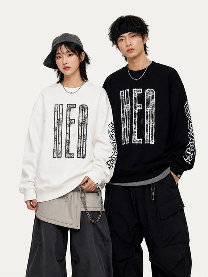HEA Graphic Fleece Crewneck Sweatshirt – Streetwear Pullover