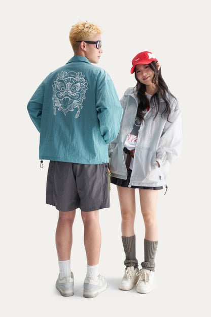 HEA Lion Head Embroidered Sun Protection Jacket, Unisex Streetwear Lightweight Windbreaker