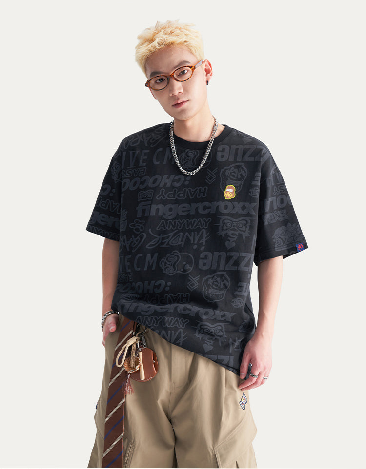 HEA Graphic Print T-Shirt Casual Short Sleeve Tee Trendy Streetwear Shirt Unisex Comfortable Cotton T-shirt