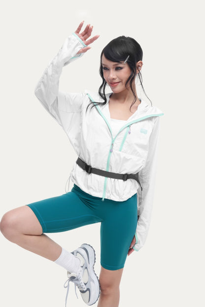 HEA  Lightweight Hooded Outdoor Jacket, Full-Zip Quick-Dry Sun Protection Coat with Thumb Holes