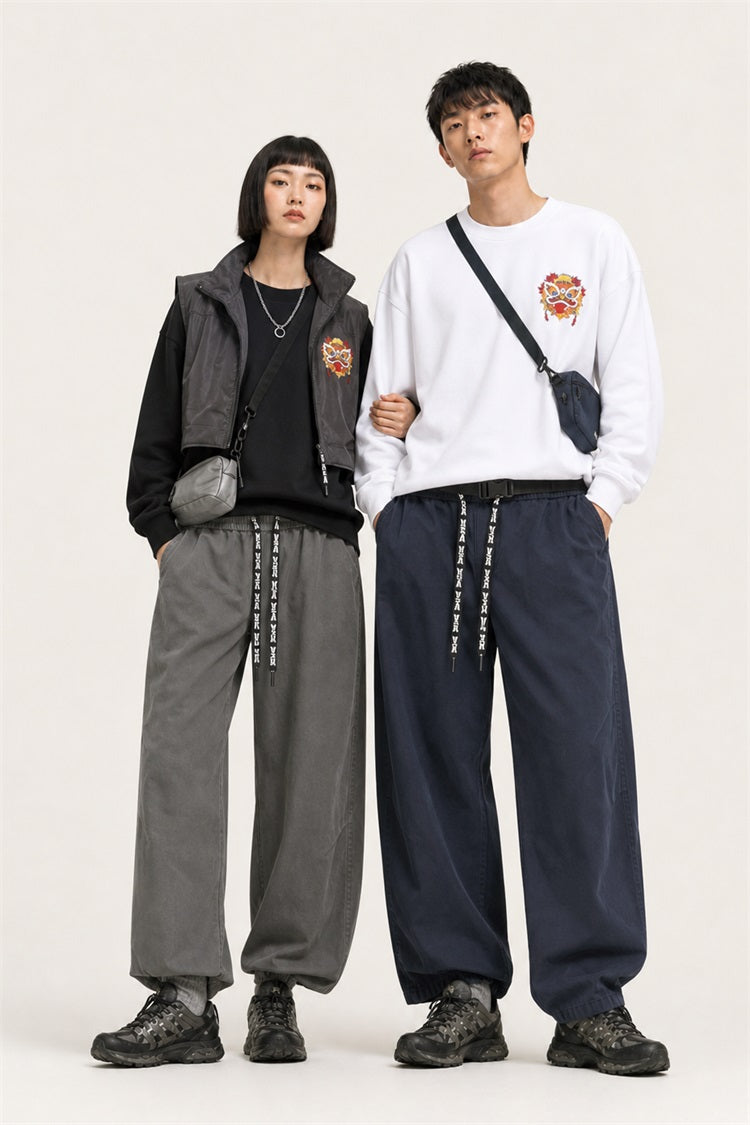 HEA Graphic Drawstring Pants – Relaxed Streetwear Trousers