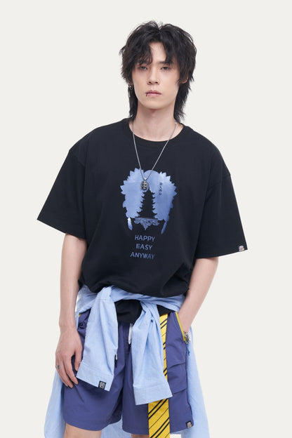 HEA Heavyweight Lion Graphic Tee | Unisex Oversized Streetwear Short Sleeve