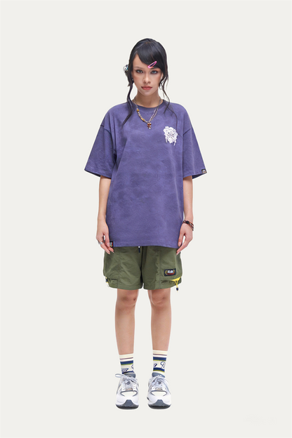 HEA Tie-Dye Graphic T-Shirt, Unisex Streetwear Tee with Traditional Chinese Print