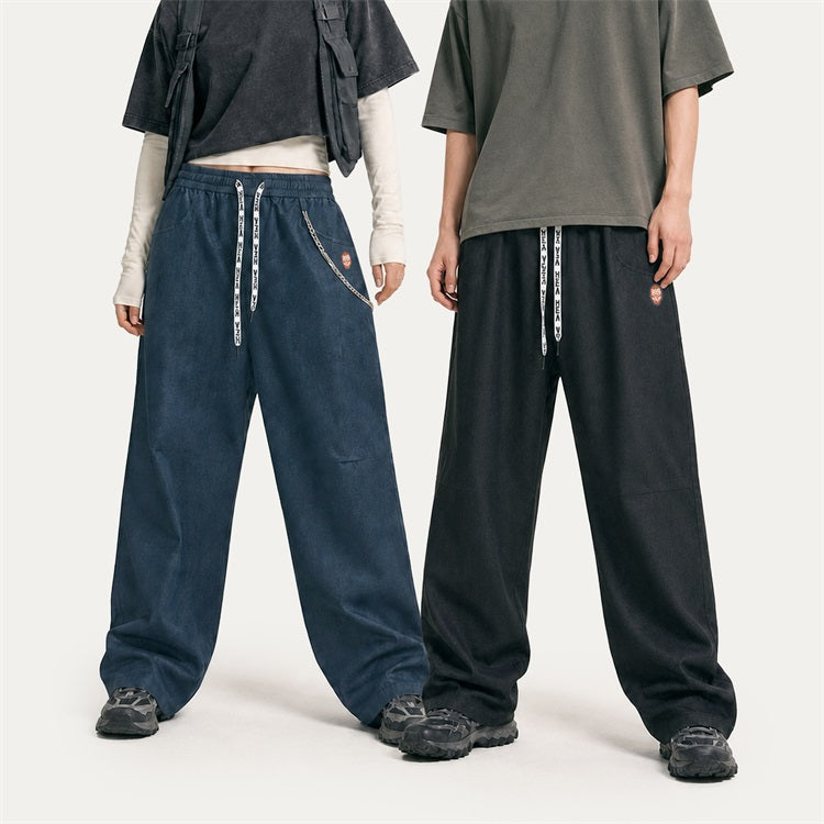 HEA Relaxed Drawstring Track Pants – Straight Leg Streetwear Pants
