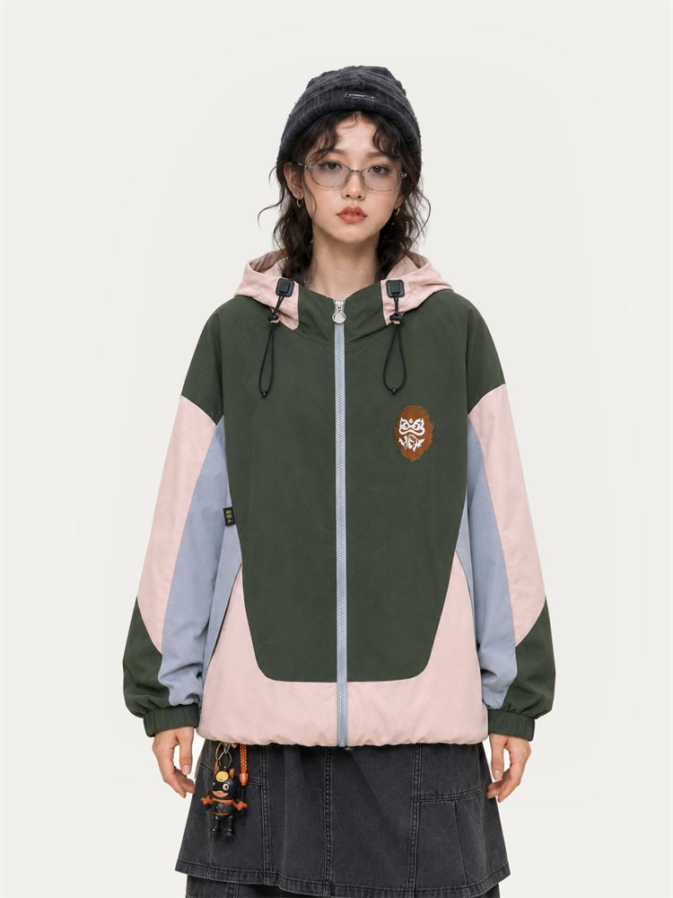 HEA Multi-Pocket Workwear Jacket – Contrast Collar Utility Coat